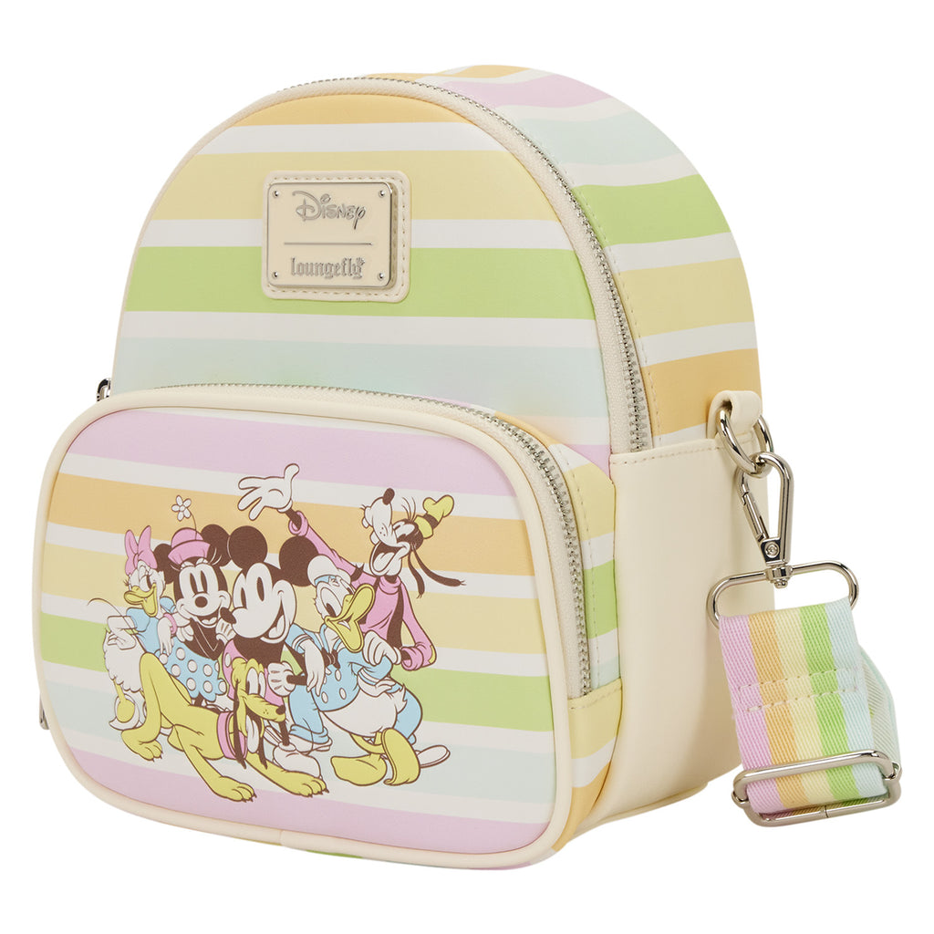 Sac bandoulière Loungefly Mickey et ses amis Rainbow Stripes - vue principale
