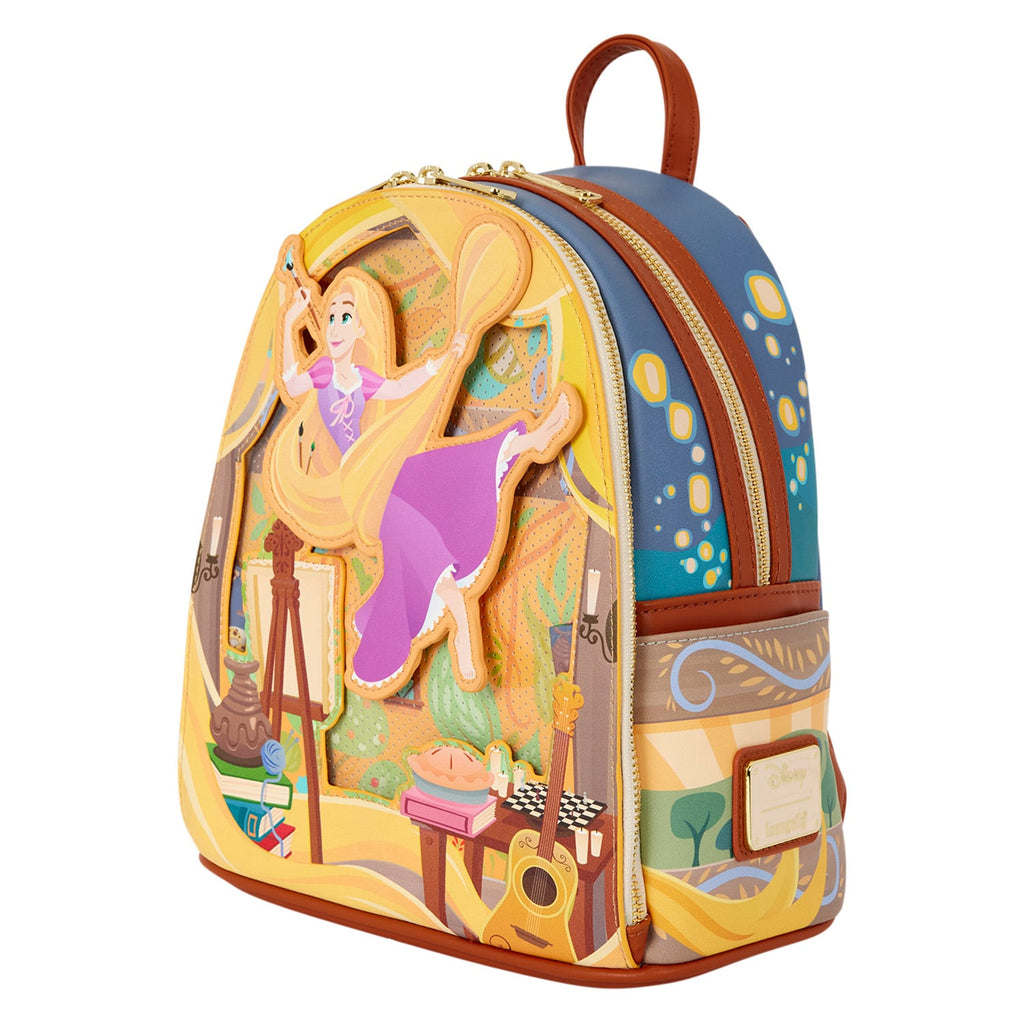 Sac à dos Loungefly Raiponce avec détails dorés – vue latérale