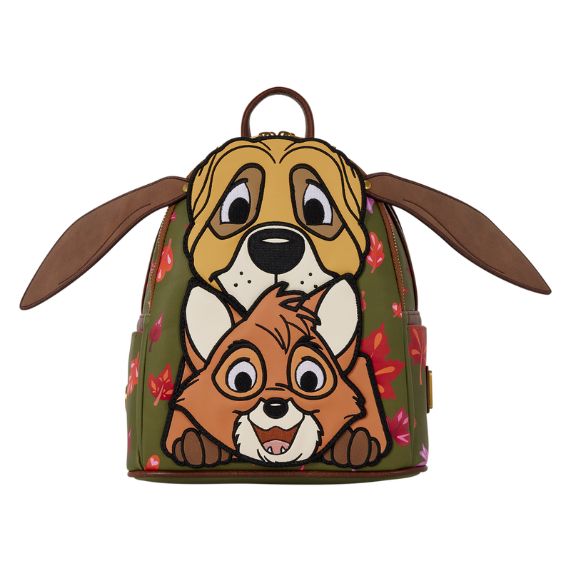 Mini sac à dos Loungefly Rox et Rouky D23 vue de face oreilles ouvertes
