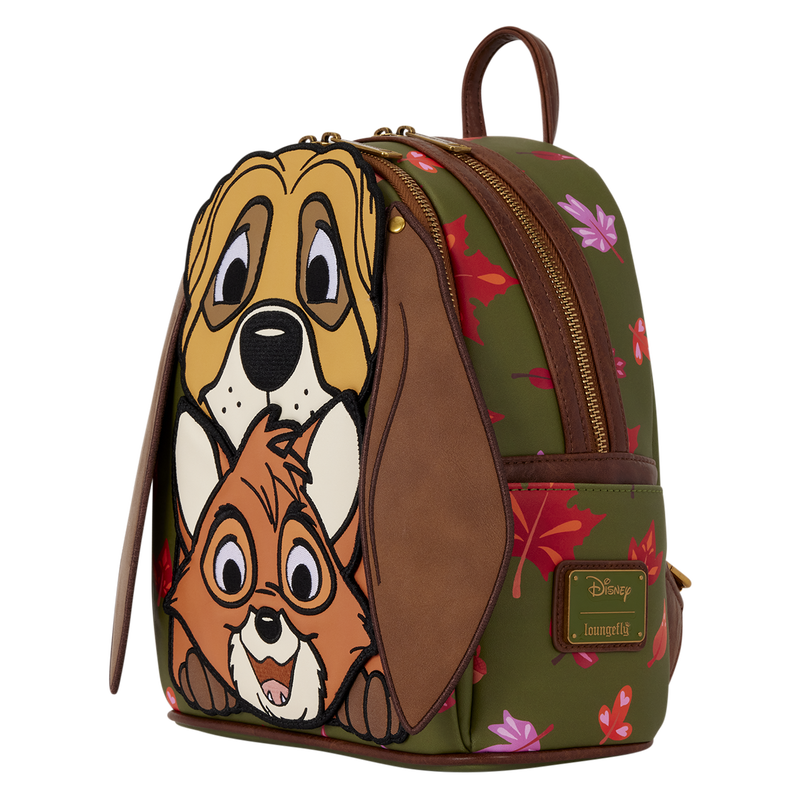 Mini sac à dos Loungefly Rox et Rouky D23 vue de trois quarts