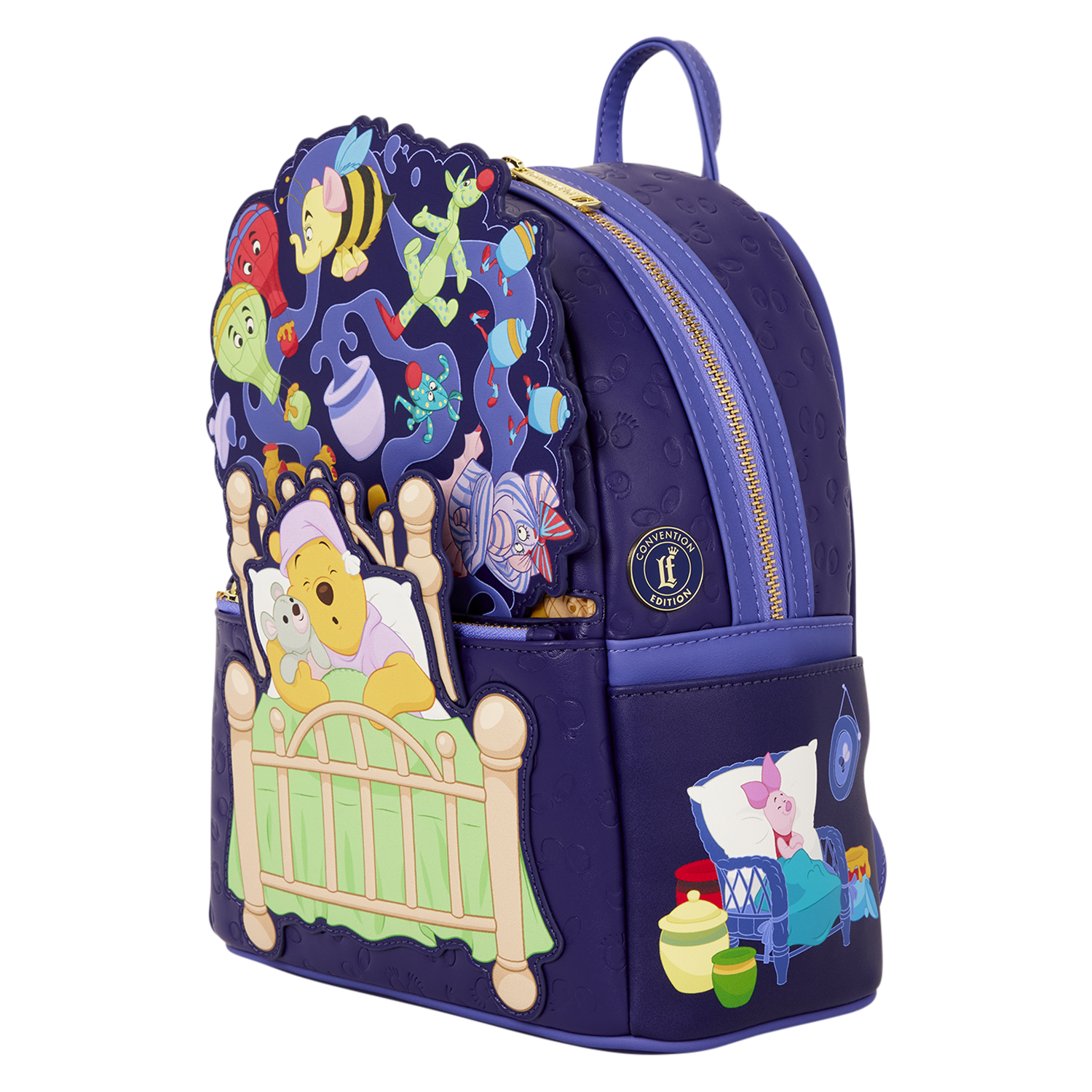 Mini sac Loungefly Winnie l’Ourson D23 avec Porcinet – vue trois quarts droite