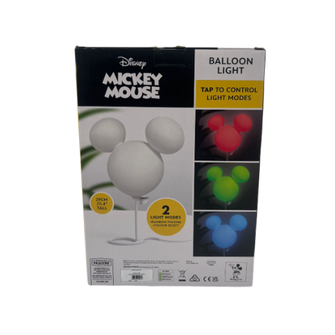 Lampe ballon Mickey Mouse – emballage face arrière