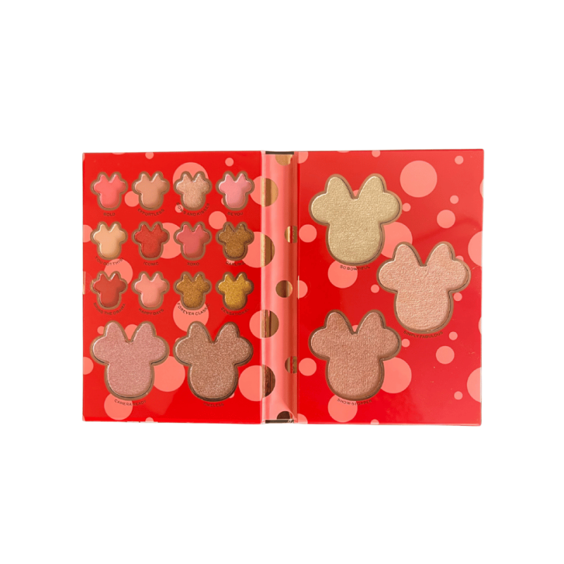 Palette de 17 fards Minnie Mouse Makeup Revolution – ouverte