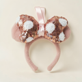 Ornement de Noël Serre-tête Minnie rose à sequins – Disneyland Paris – photo studio