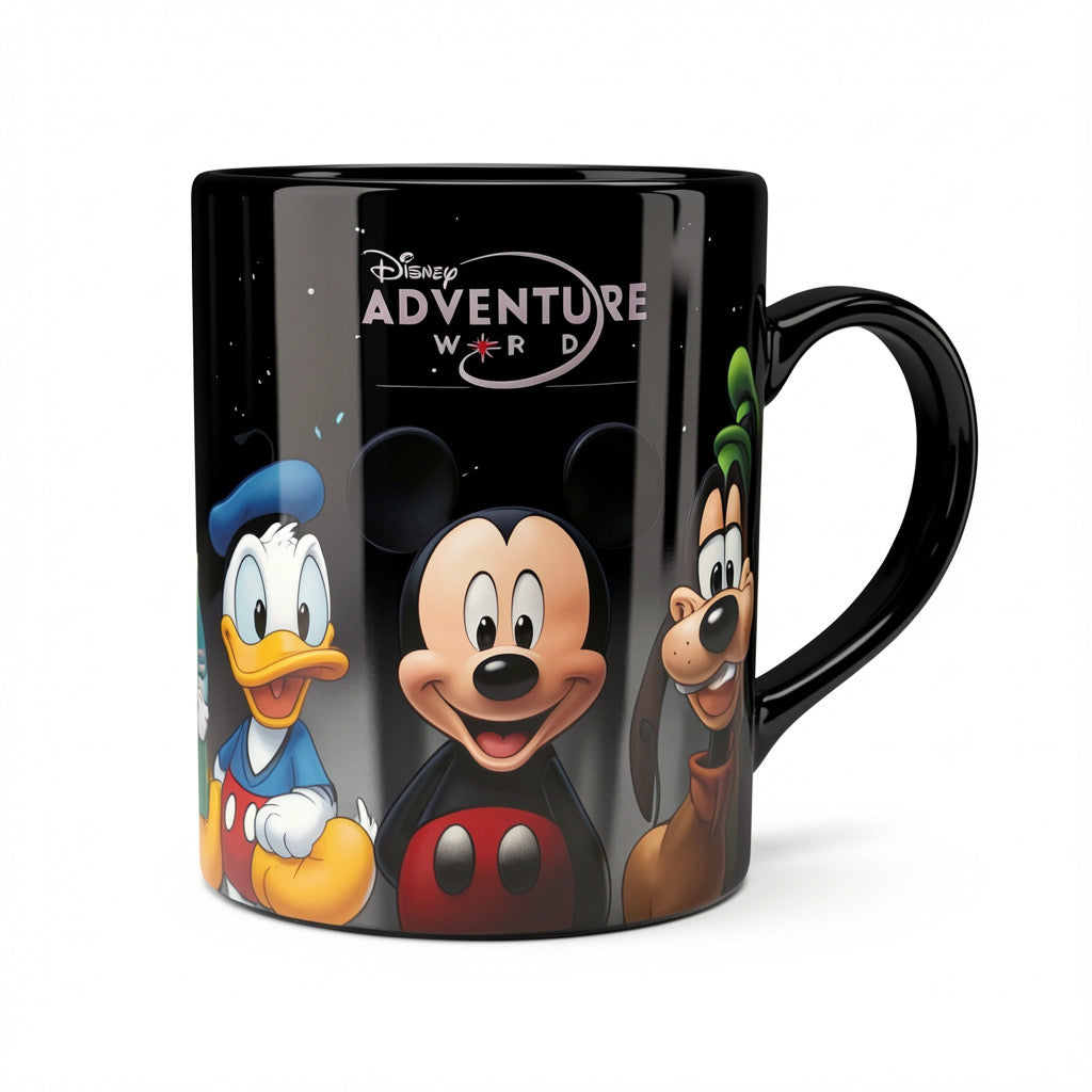Mug The Twilight Zone Tower of Terror noir avec Mickey, Donald et Dingo – Disney Adventure World