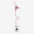 Once Upon Magic pink translucent reusable straw with a spiral design and a small Angel figurine attached.