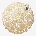 Once Upon Magic gold Ariel placemat from The Little Mermaid featuring intricate coral reef laser-cut design