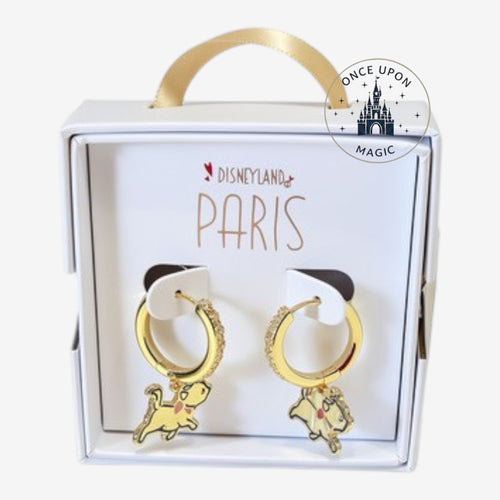 Once Upon Magic Disneyland Paris The Aristocats hoop earrings with character charms and crystal details.