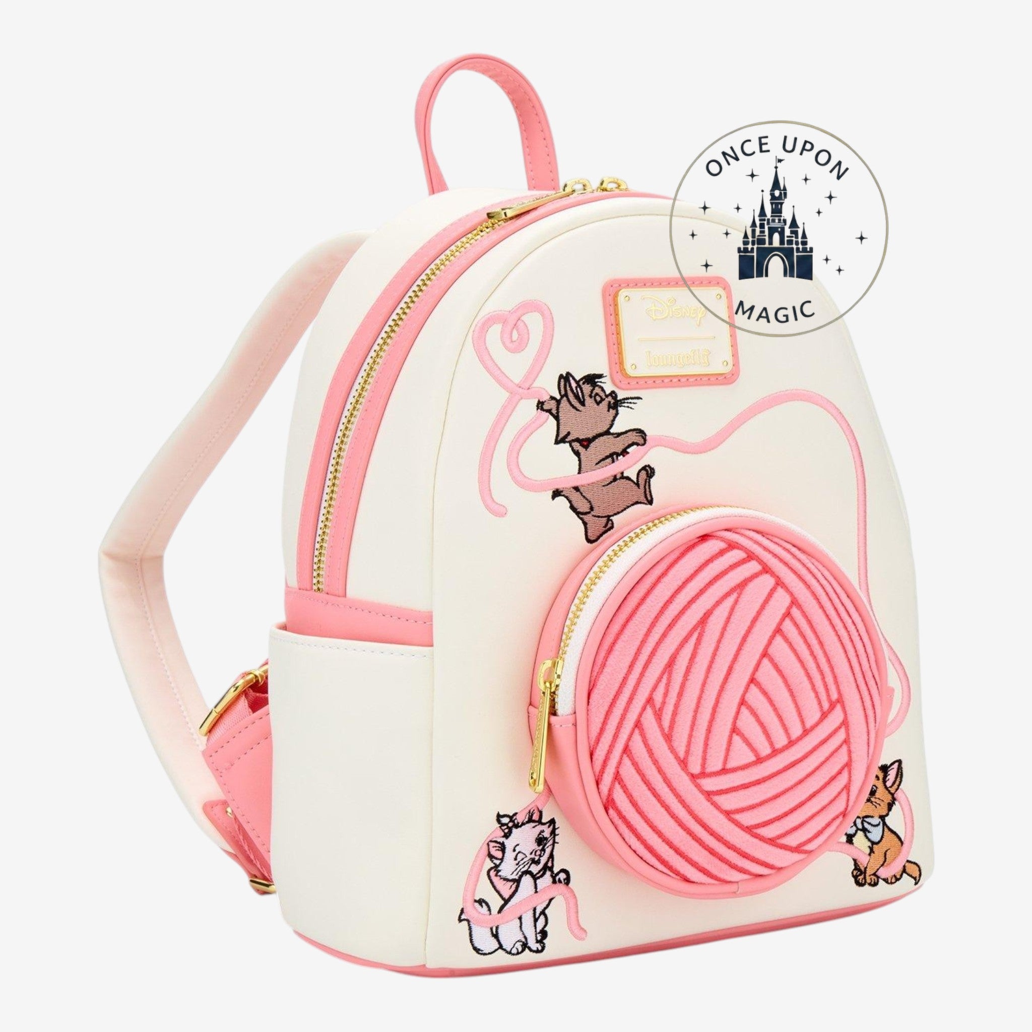 Loungefly Aristocats Kittens Yarn Ball Fuzzy Mini Backpack