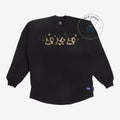 Once Upon Magic black 100% cotton Spirit Jersey with gold embroidered Aristocats kittens on the chest and Paris skyline on the back.