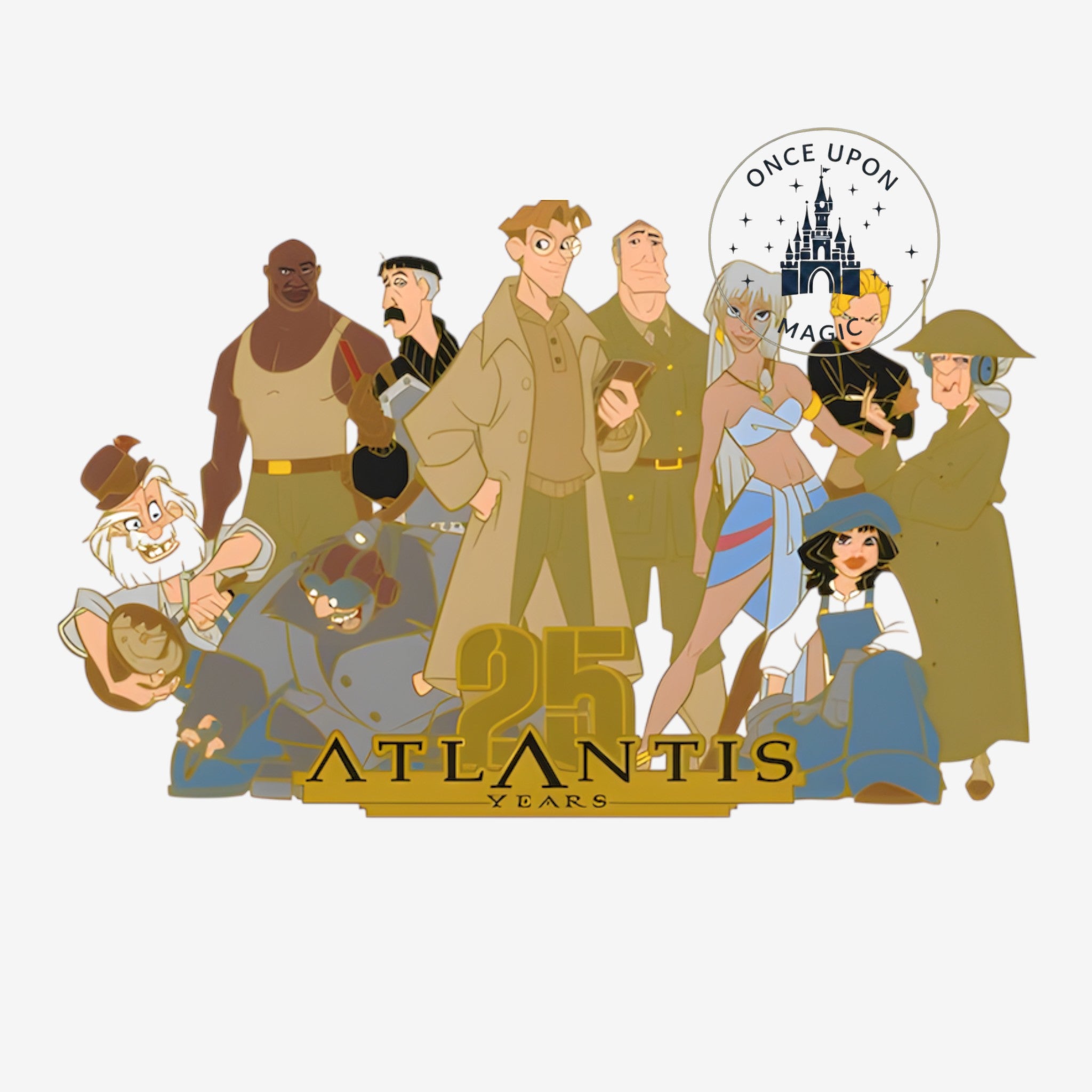 Once Upon Magic Limited Edition Jumbo Pin celebrating 25 years of Atlantis, featuring the main characters.