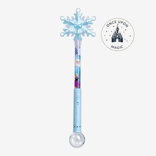 Baguette magique lumineuse Once Upon Magic Reine des Neiges avec flocon bleu et images d'Elsa et Anna
