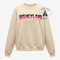 Once Upon Magic beige Disneyland Paris crewneck sweatshirt with textured pink and black lettering