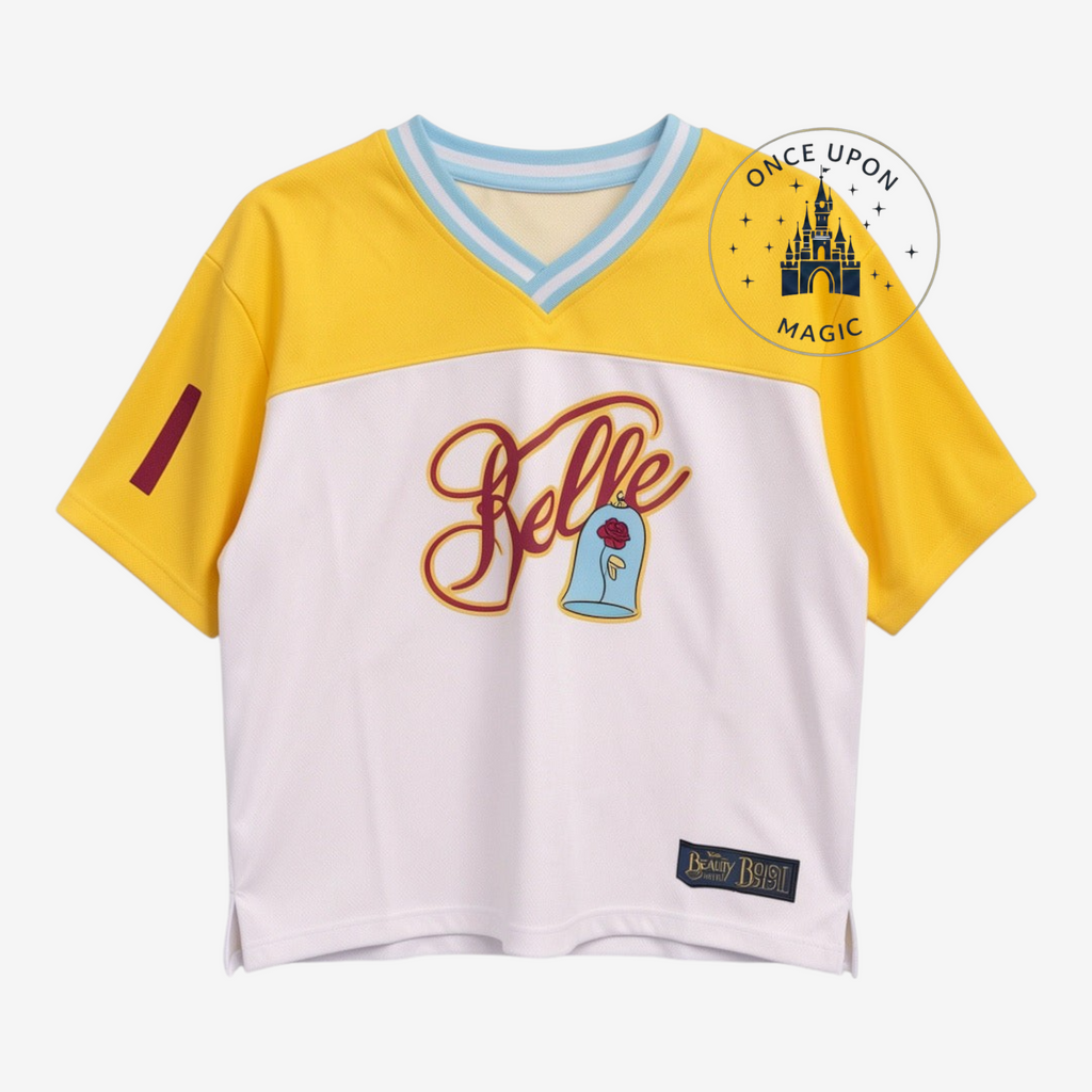 Jersey Belle 91 blanc et jaune La Belle et la Bête – vue de face