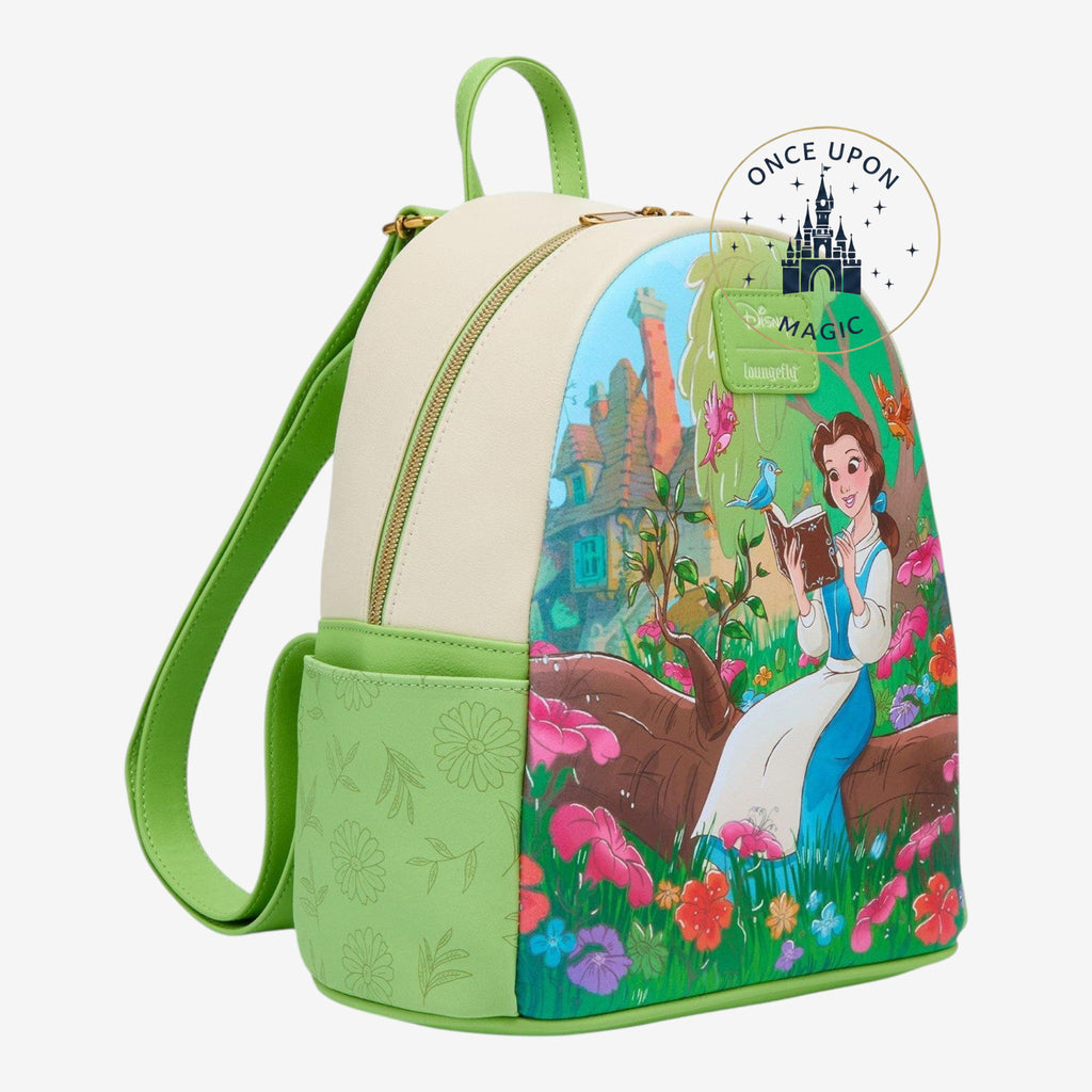Loungefly Mini Backpack Beauty and the Beast Belle Reading in Forest