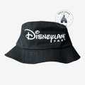 Once Upon Magic black cotton bucket hat with white embroidered Disneyland Paris logo on the front.