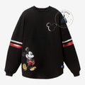 Once Upon Magic black Disneyland Paris spirit jersey featuring a sequined Mickey Mouse and striped sleeves.