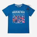 Once Upon Magic blue short-sleeve kids t-shirt featuring Disney Extraordinary Worlds character graphic print