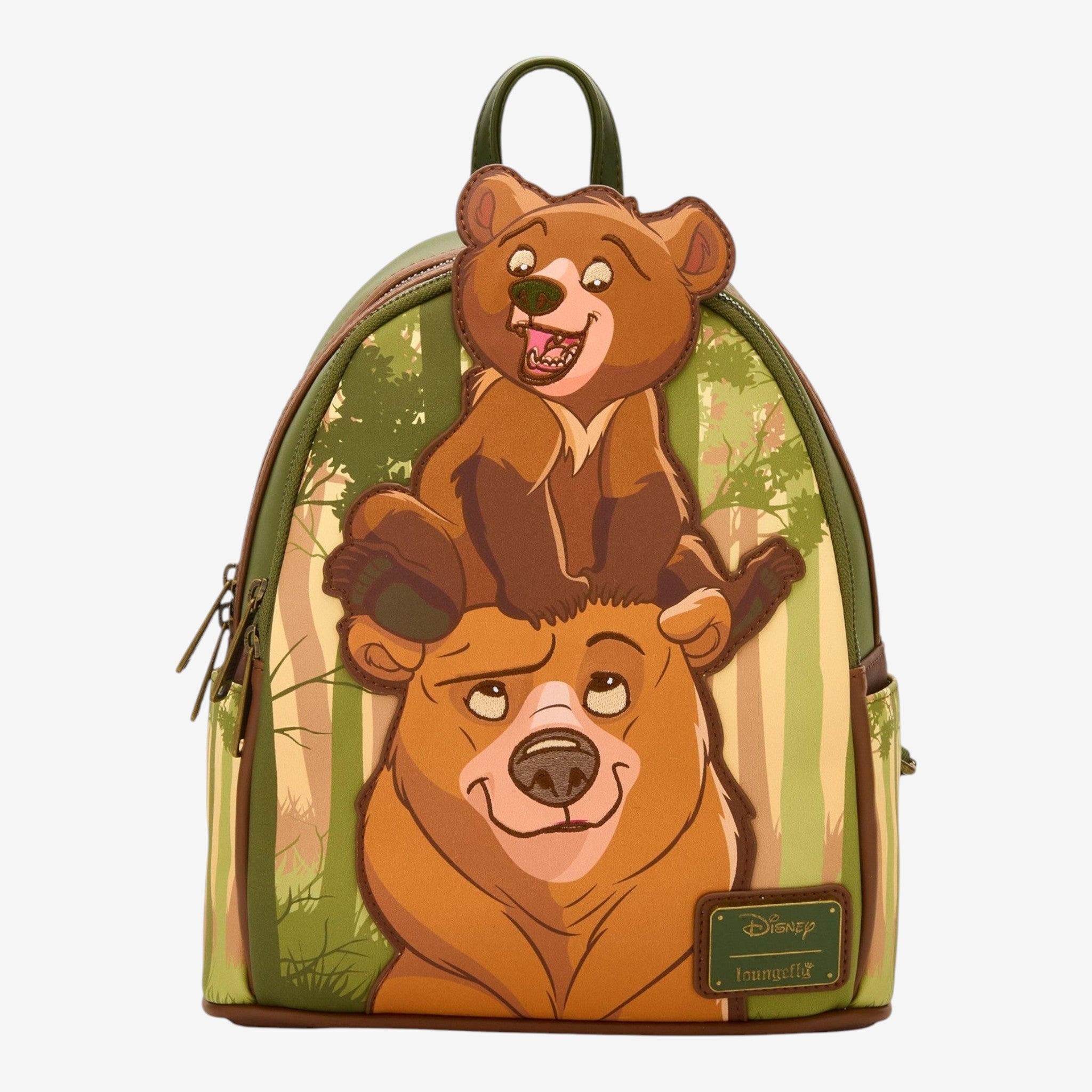 Once Upon Magic Disney's Brother Bear Koda and Kenai mini backpack. Faux leather with applique and forest print.