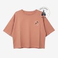 Once Upon Magic brown Best Day Ever Disneyland Paris cropped t-shirt with small character embroidery
