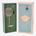Once Upon Magic limited edition Cafe Hyperion collector key, bronze steampunk design, in display box.