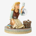 Once Upon Magic Cinderella figurine in scullery maid attire with a wooden bucket and scrubbing brush on a woven base