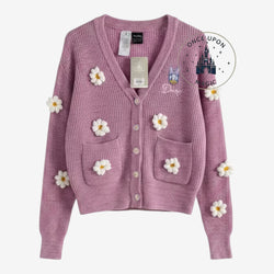 Cardigan Daisy Duck mauve avec appliqués marguerites 3D – Disneyland Paris