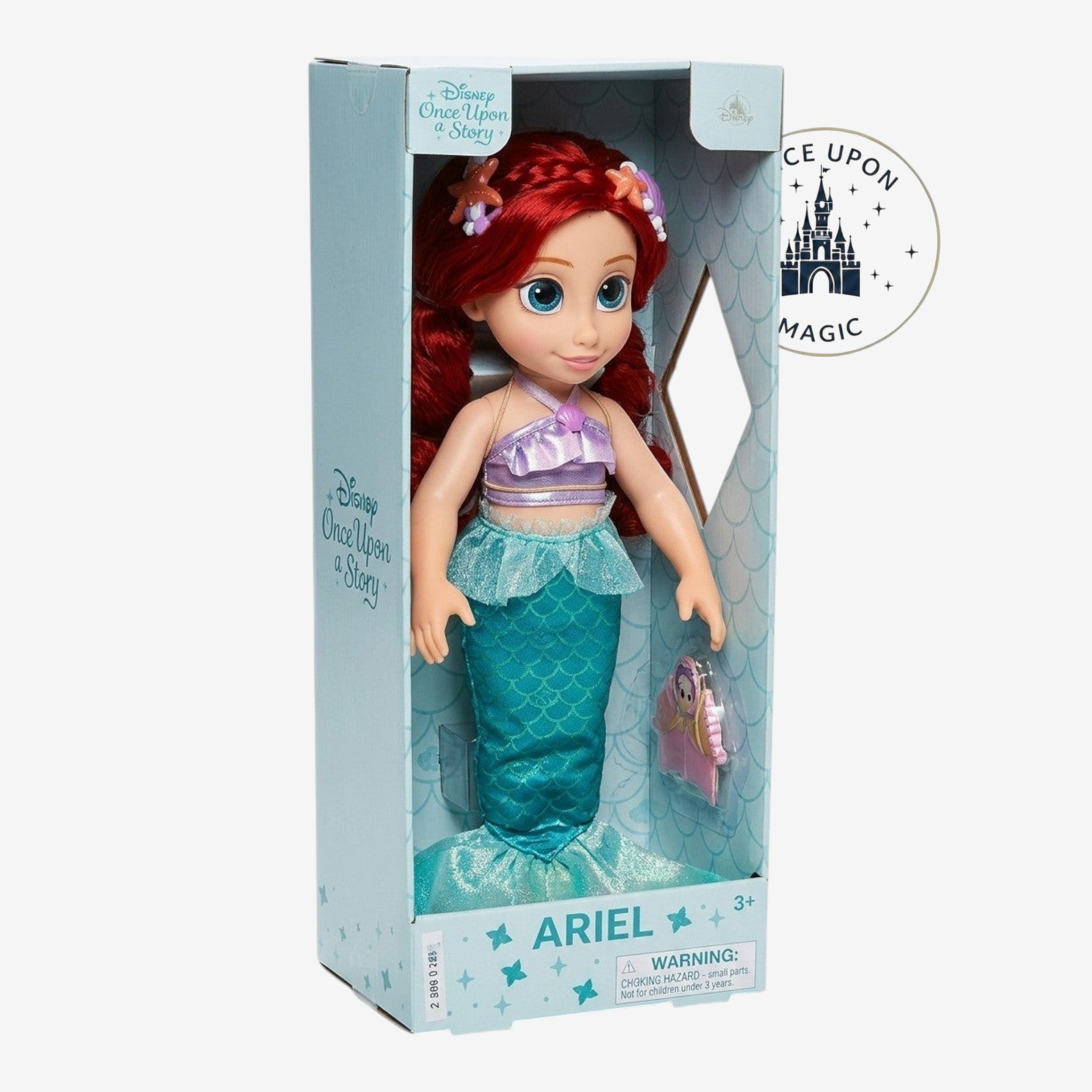 Poupée Disney Once Upon a Story Ariel avec cheveux roux et queue turquoise