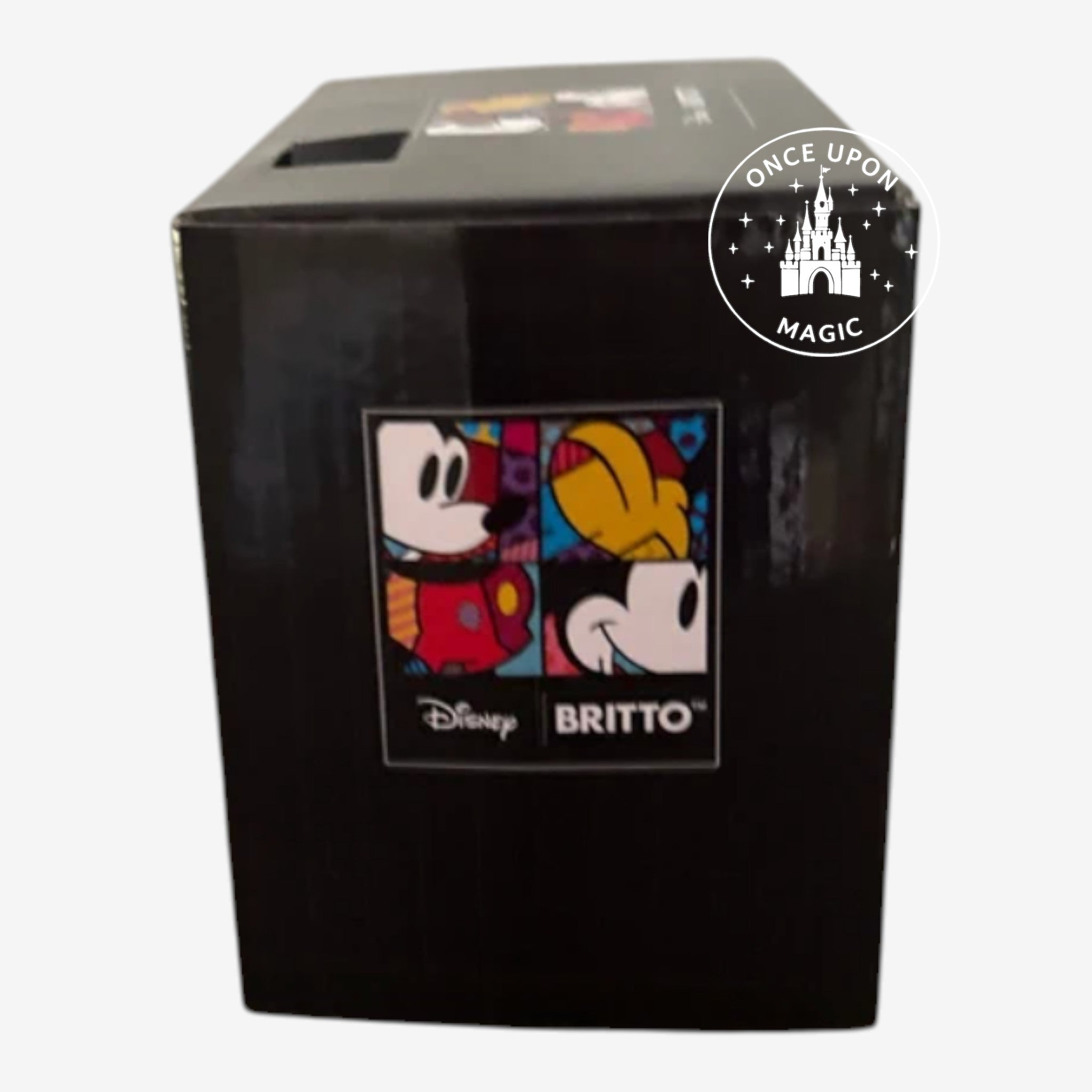 Once Upon Magic Disney Britto Midas Stitch Mug featuring Mickey Mouse in colorful geometric patterns, 14 fl oz ceramic mug.