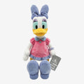 Once Upon Magic Daisy Duck plush toy, pink dress, blue bow, soft polyester, Disneyland Paris exclusive.
