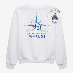 Weißes Extraordinary Worlds Disneyland Paris Sweatshirt mit Unisex-Schnitt
