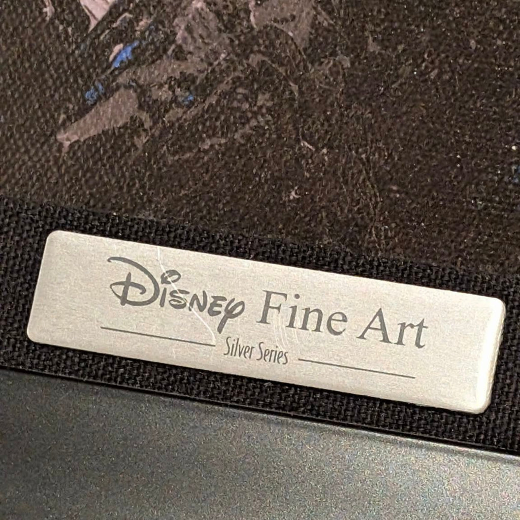 Once Upon Magic Disney Fine Art Silver Series metal plaque on a textured black framed canvas wall art