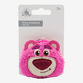 Once Upon Magic Disney Lotso Huggin' Bear plush hair clip in fuzzy pink with embroidered face details.