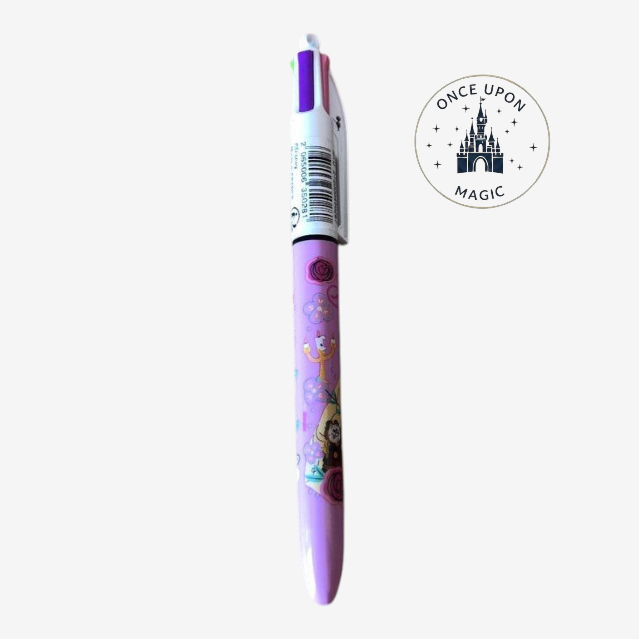 Once Upon Magic Disney Princess Belle multi-color retractable ballpoint pen with floral and character motifs