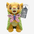 Once Upon Magic Disney The Lion King Simba plush toy with green cape and pink butterfly.