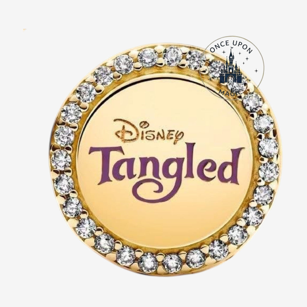 Once Upon Magic gold-tone Disney Tangled charm with cubic zirconia accents.