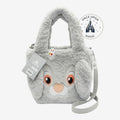 Once Upon Magic Disney Thumper plush tote bag, soft grey fluffy material with embroidered face and floppy ears.