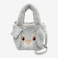 Once Upon Magic Disney Thumper plush tote bag, soft grey fluffy material with embroidered face and floppy ears.