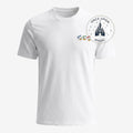 Once Upon Magic white cotton t-shirt with embroidered Riri, Fifi, and Loulou on the chest.