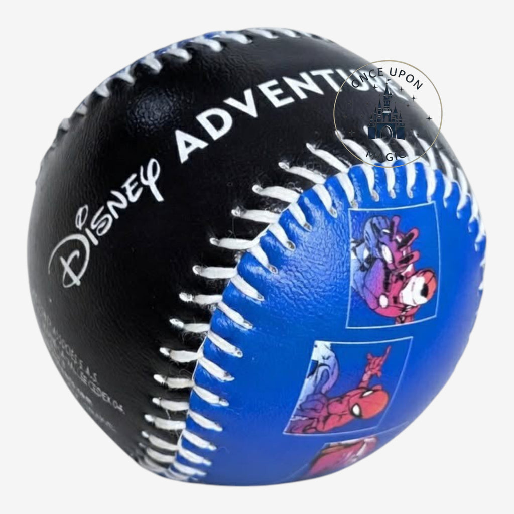 Once Upon Magic Disneyland Paris Adventure World baseball with black and blue panels featuring Marvel characters