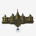 Once Upon Magic antique metal Disneyland Hotel facade magnet. Detailed relief design.