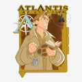Once Upon Magic Disneyland Paris Atlantis Milo Open Edition pin. Milo is wearing glasses and a tan jacket, holding a book.