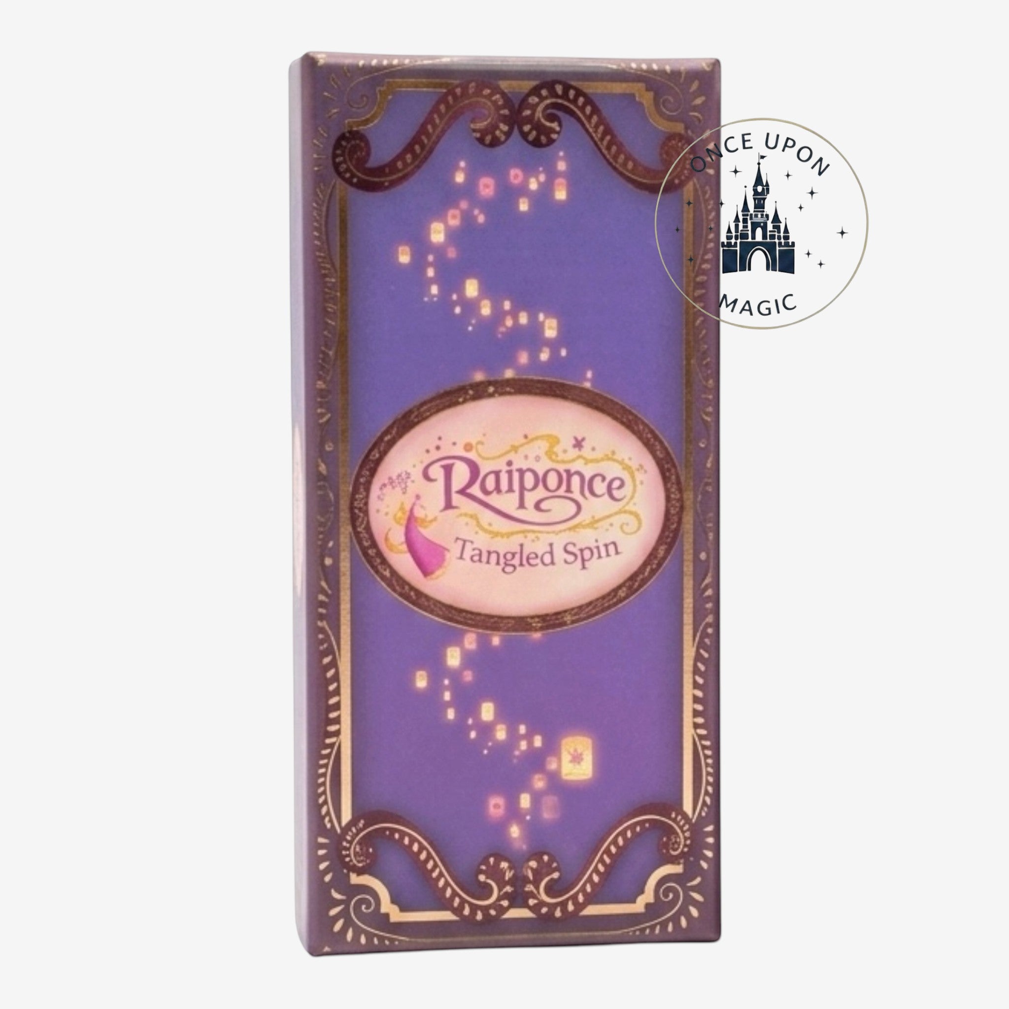 Once Upon Magic Disneyland Paris Exclusive Raiponce Tangled Spin collector key box with golden lanterns and ornate details.