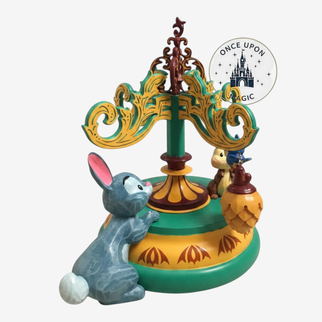 Once Upon Magic Disneyland Paris collector figurine featuring Thumper the rabbit on a decorative carousel base