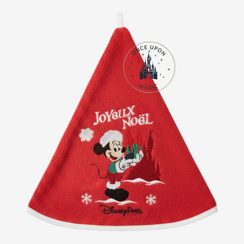 Essuie-mains Mickey Mouse Joyeux Noël rouge et blanc