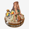 Figurine musicale 60e anniversaire Winnie l'Ourson Disneyland Paris en résine, avec Winnie, Porcinet, Jean-Christophe et Coco Lapin. Once Upon Magic.