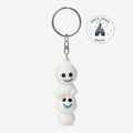 Once Upon Magic white stacked Snowgies keychain with blue smiles and black eyes, inspired by Disney's Frozen.