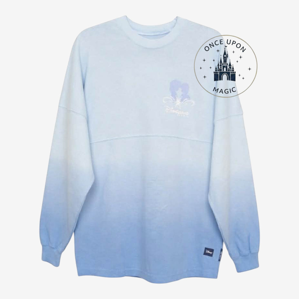 Once Upon Magic Disney World of Frozen Spirit Jersey in a blue and violet ombre gradient with delicate snowflake print.