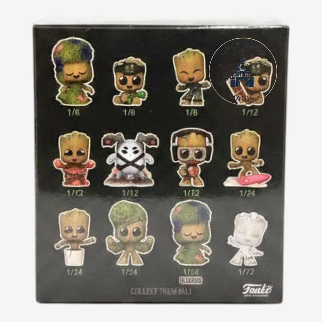 Once Upon Magic Funko Mystery Minis I Am Groot collection box showing twelve unique vinyl bobble-head character designs