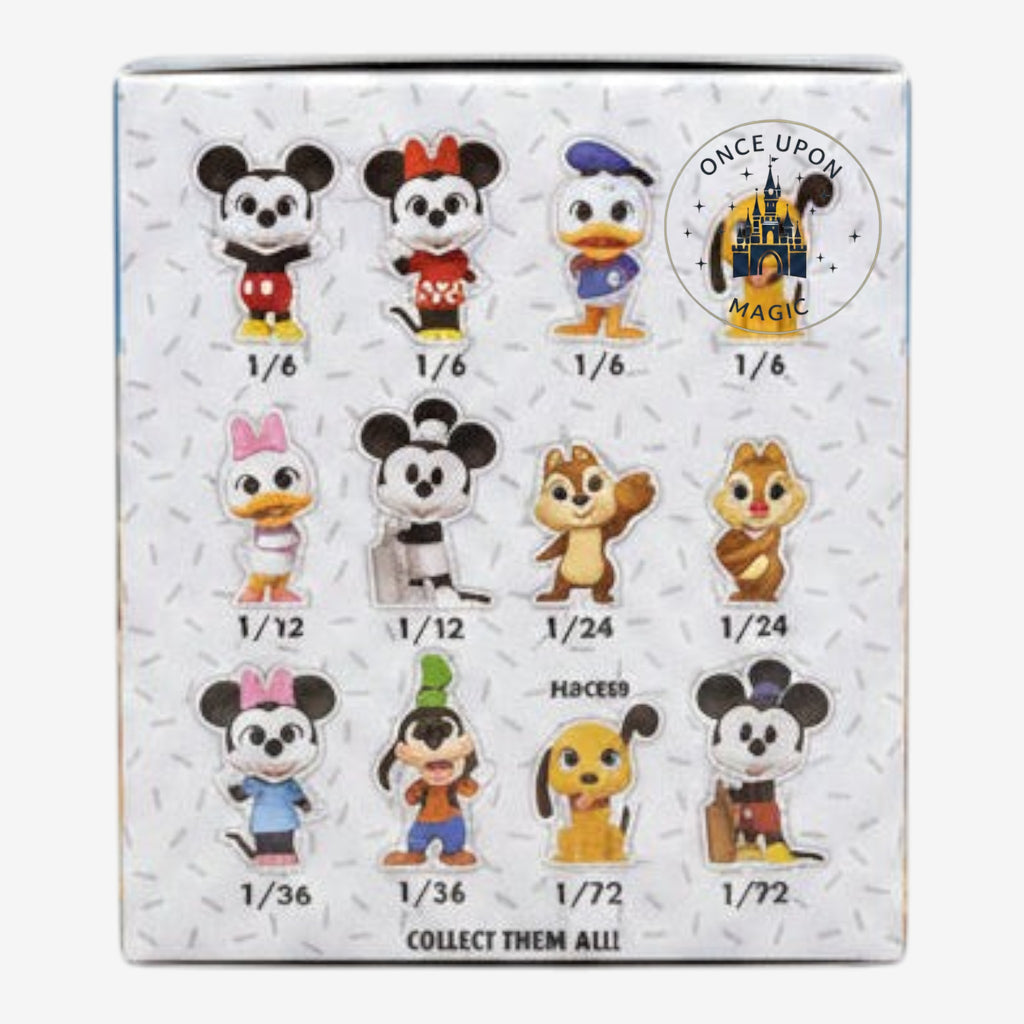 Once Upon Magic Funko Mystery Minis Mickey and Friends collection box back showing various character figurines